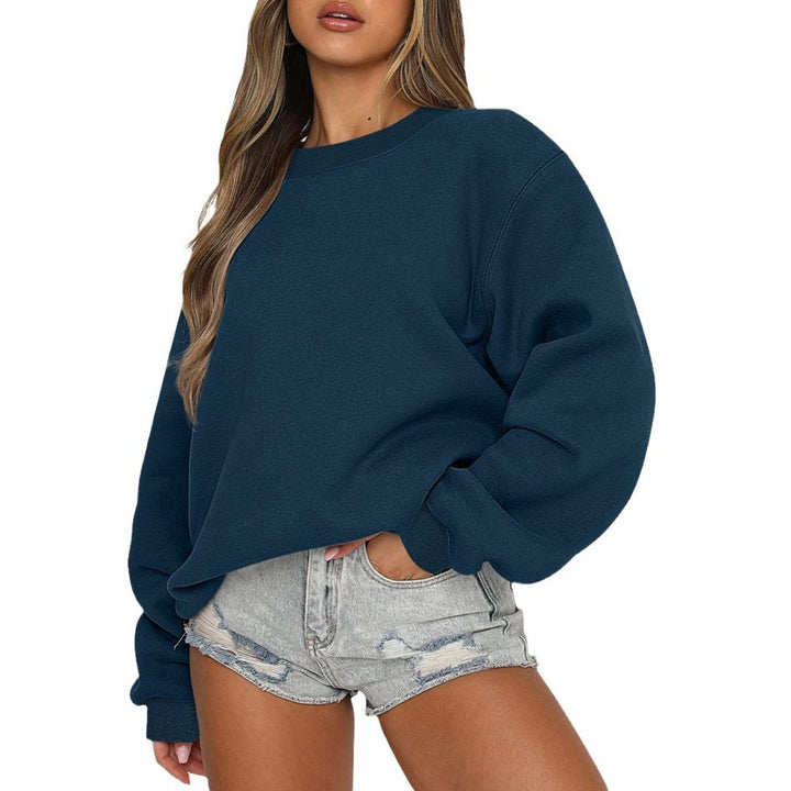 Kvinders sweatshirt i høj kvalitets bomuldsblanding og afslappet design Skovae