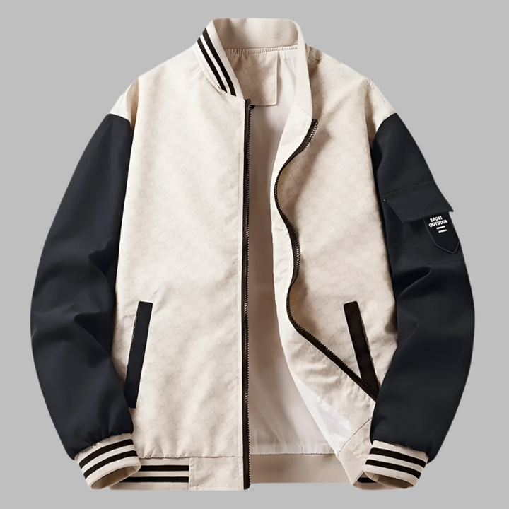 Stilla | Bomberjakke Relaxed Fit Glat Tekstur Lynlås Kontrastærmer