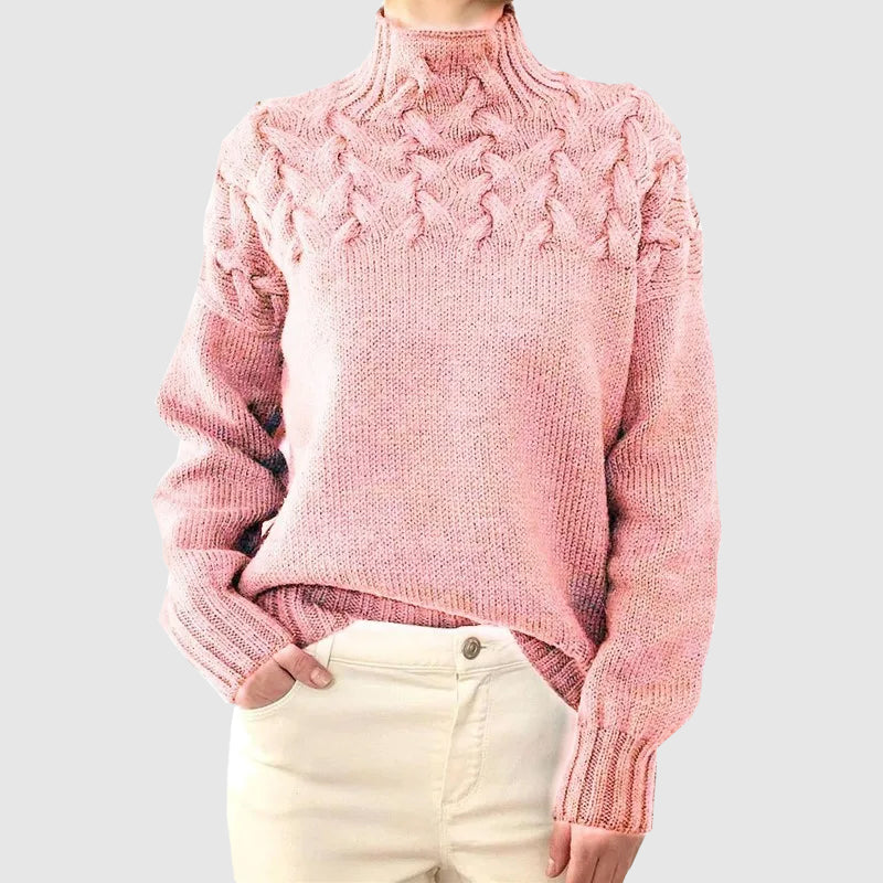 Stilla | Kabelstrik rullekrave sweater med lange ærmer