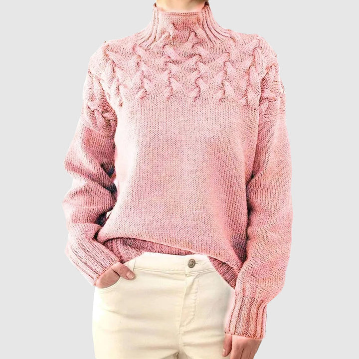 Stilla | Kabelstrik rullekrave sweater med lange ærmer