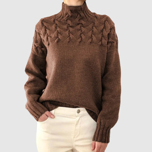Stilla | Kabelstrik rullekrave sweater med lange ærmer