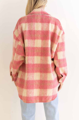 Stilla | Tjekket Mohair Frakke Med Knapper