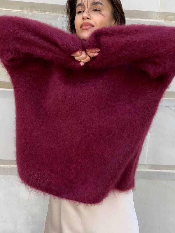 Stilla | Pullover Pullover Mohair Mix Overdimensioneret Pasform Lange Ærmer Rund hals