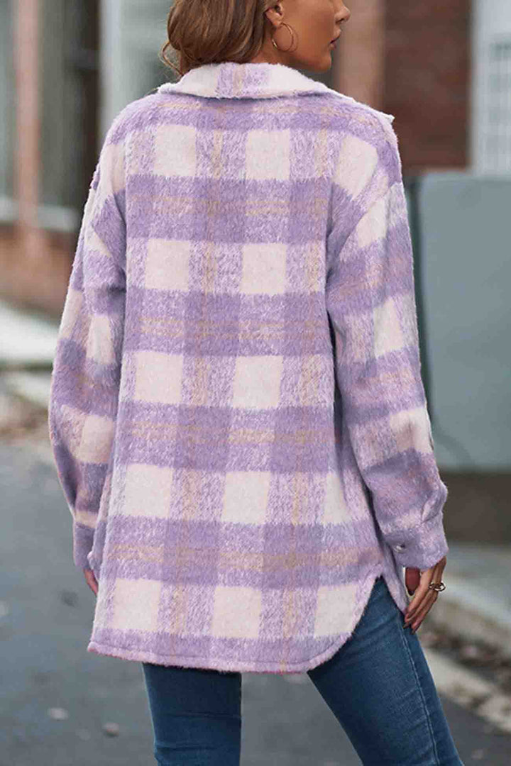 Stilla | Tjekket Mohair Frakke Med Knapper