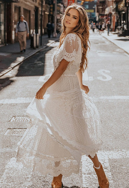 Stilla | Hvid Blonde Boho Kjole