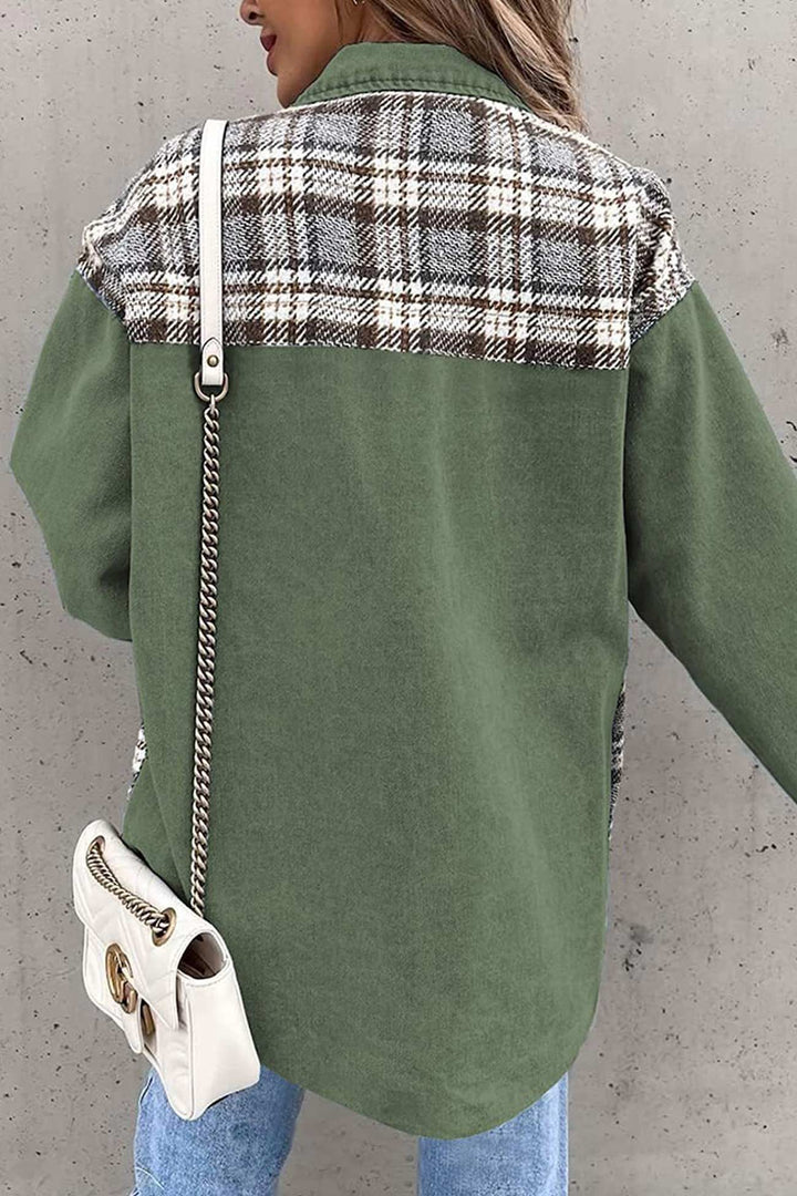 Stilla | Rutig Patchwork Jeansjakke