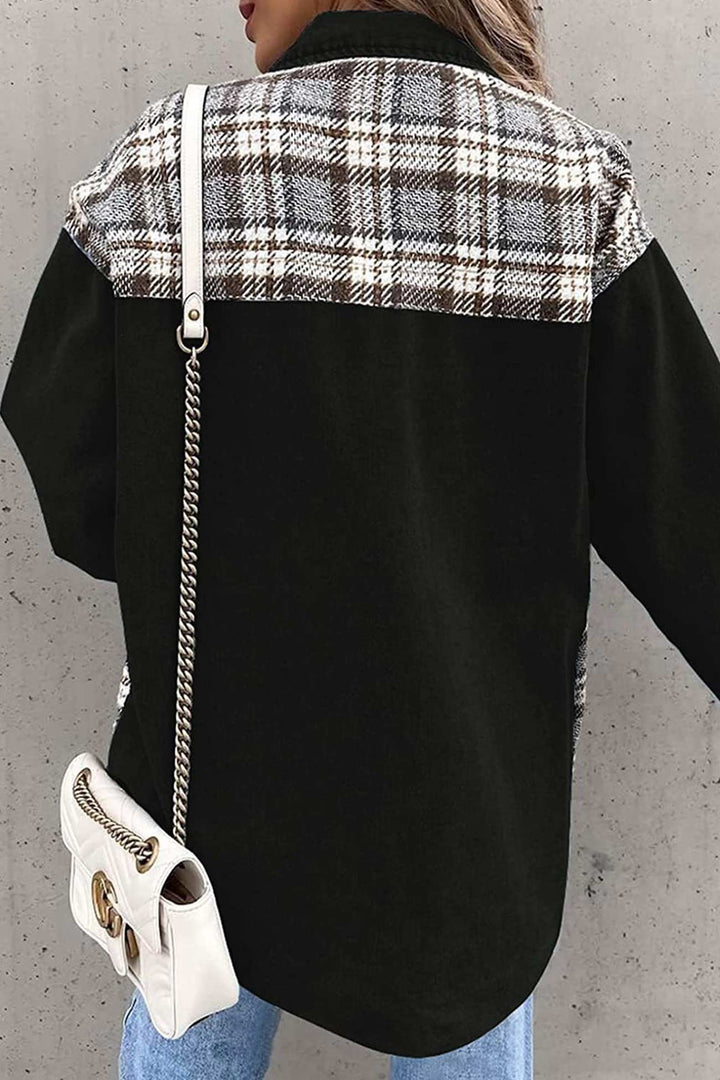 Stilla | Rutig Patchwork Jeansjakke