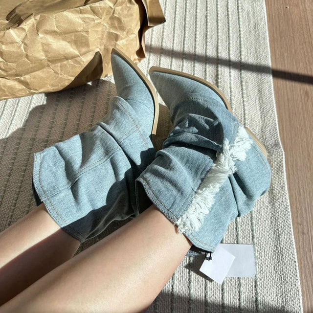 Stilla | Stilfulde Støvler Af Denim