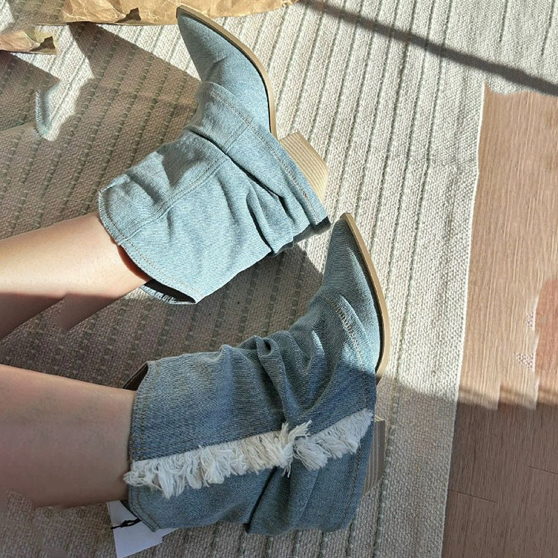 Stilla | Stilfulde Støvler Af Denim