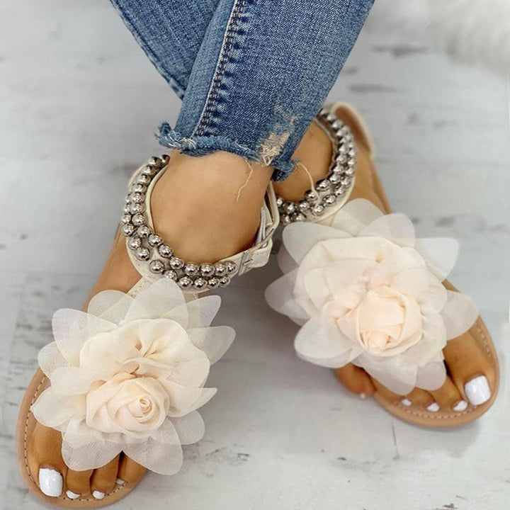 Skovae | Behagelige blomsterperlesremme flad sandal