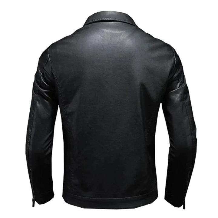 Stilla | Herre sort jakke - Trucker-stil med omslagbar krave