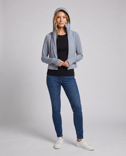 Dame Sporty Hoodie-jakke med lange ærmer og løs pasform Skovae