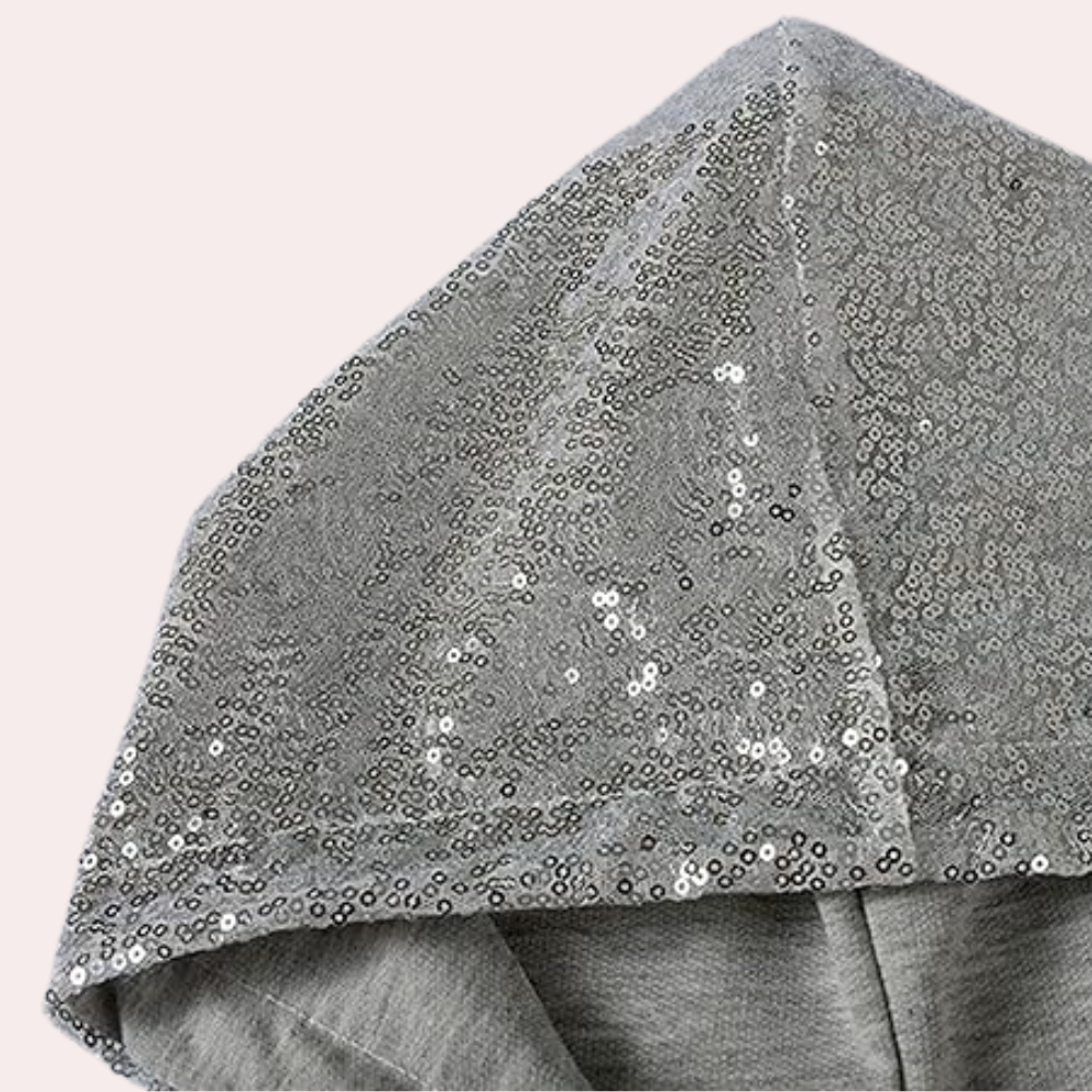 Stilla | Paillet Sweater med Hætte til Damer