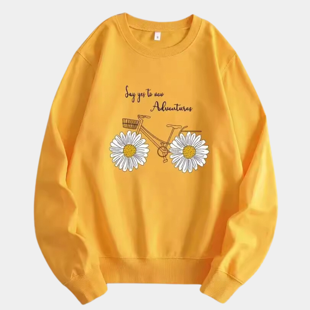 Stilla | Enkel Blomster Sweatshirt til Kvinder