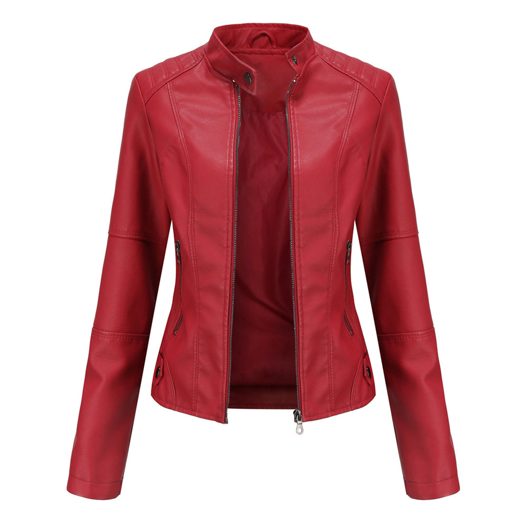 Stilla | Læderjakke - Biker-stil & Ståkrave-detalje