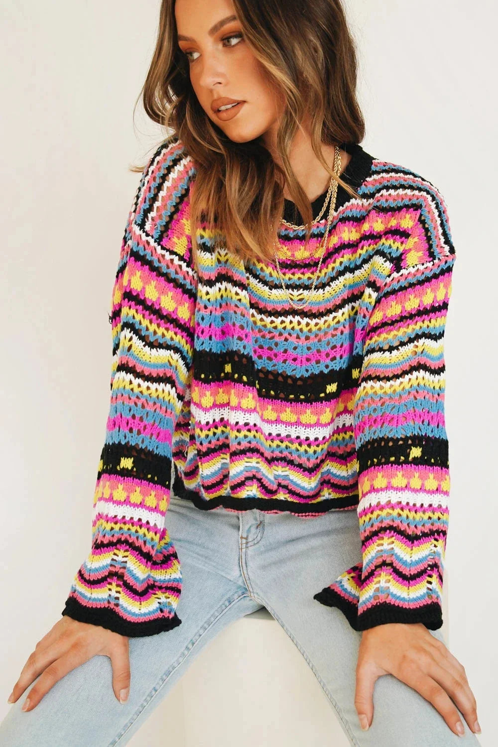 Stilla | Trendy Løs Strikpullover