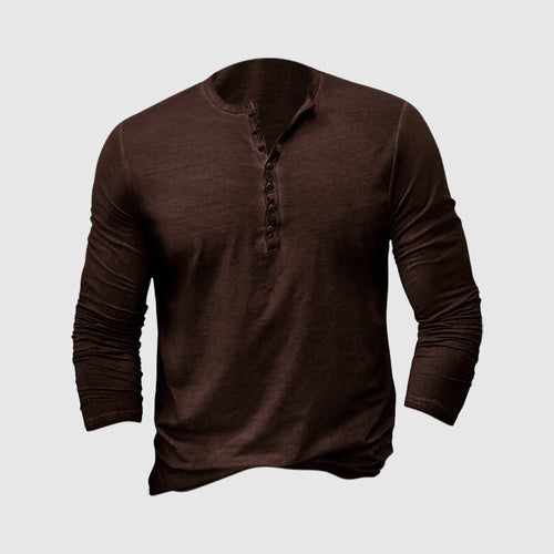 Stilla | Henley Slim Fit Blød Strik Lange Ærmer Casual Hverdagsbrug