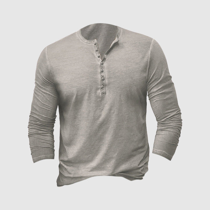 Stilla | Henley Slim Fit Blød Strik Lange Ærmer Casual Hverdagsbrug