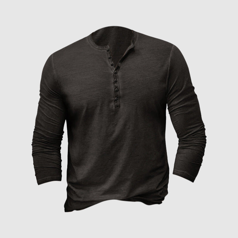 Stilla | Henley Slim Fit Blød Strik Lange Ærmer Casual Hverdagsbrug