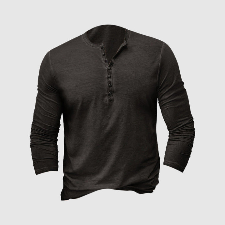 Stilla | Henley Slim Fit Blød Strik Lange Ærmer Casual Hverdagsbrug