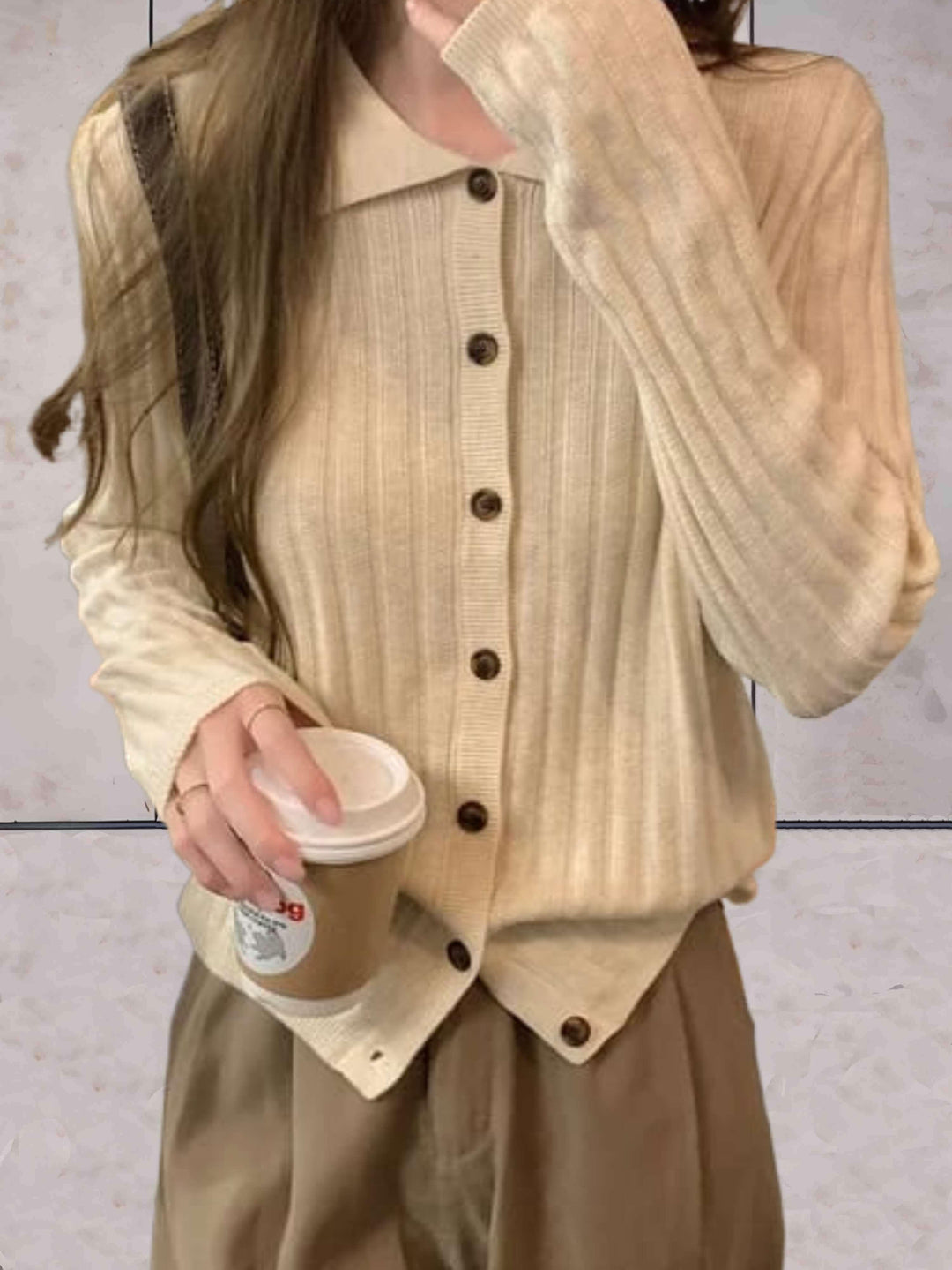 Stilla | Eng Strikket Polo Sweater