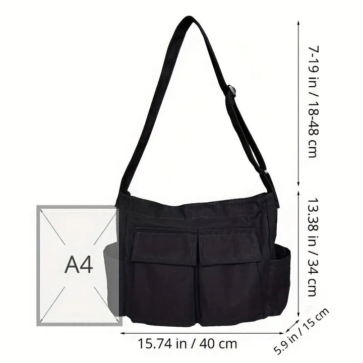 Skovae | Kvinder Vintage Håndtaske Canvas Teenager Skulder Tote Tasker Leveringstaske Damer Løs Håndtaske Crossbody Pung