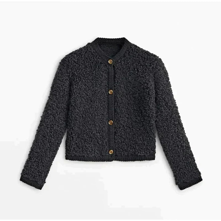 Stilla | Teddy Frakke Oversized Fit Blødt Pels-Look Knaplukning Uden Krave