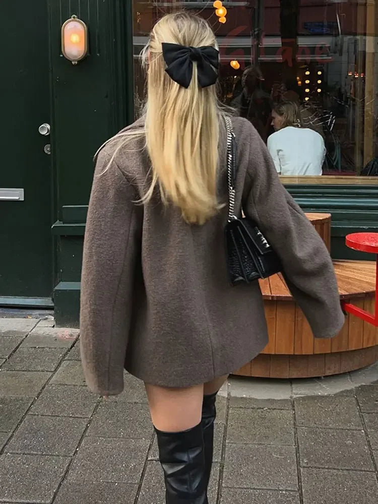 Stilla | Dame Oversized Dobbeltbrystet Frakke