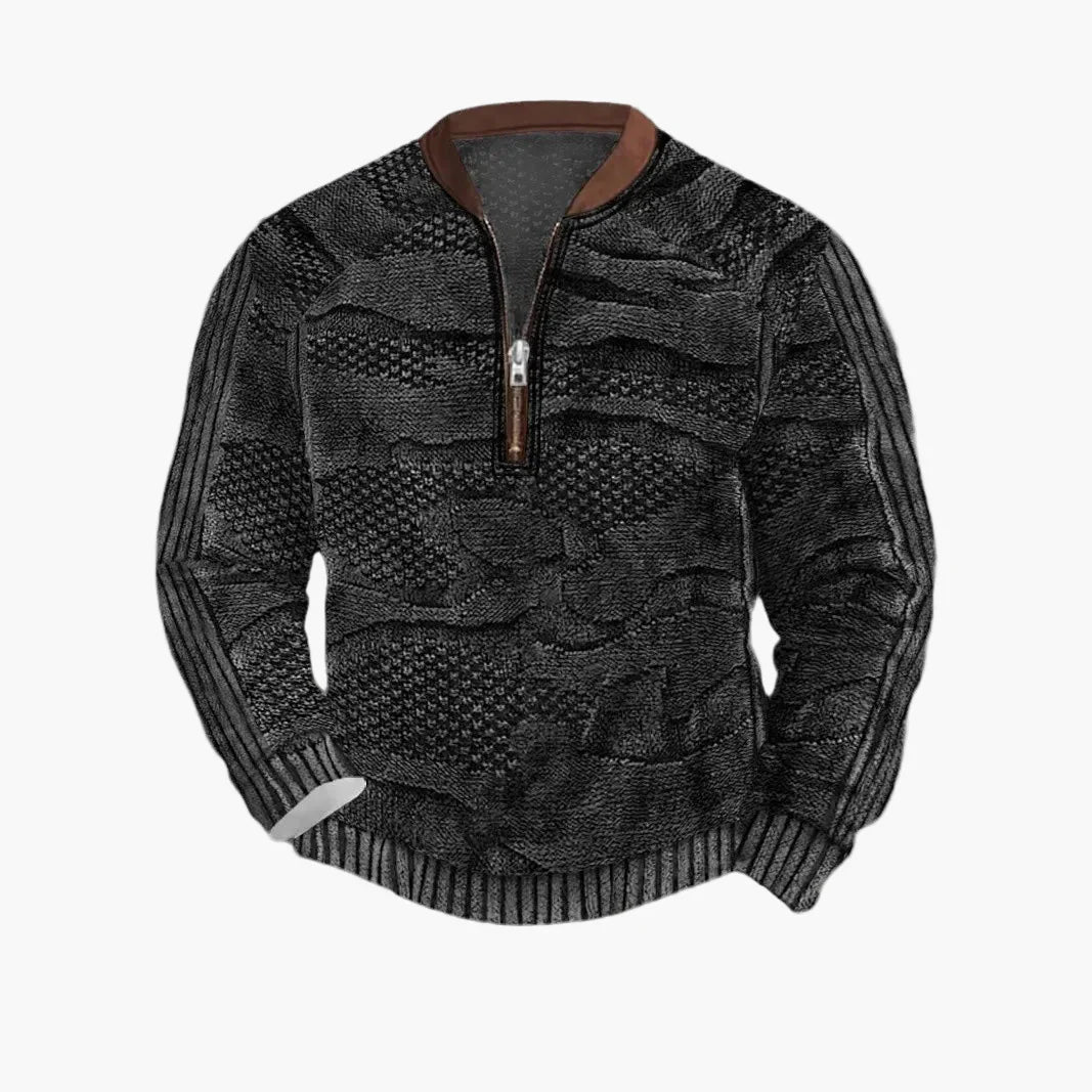 Stilla | Strikpullover med Lynlås - Moderne Fritidslook til Efterår og Forår