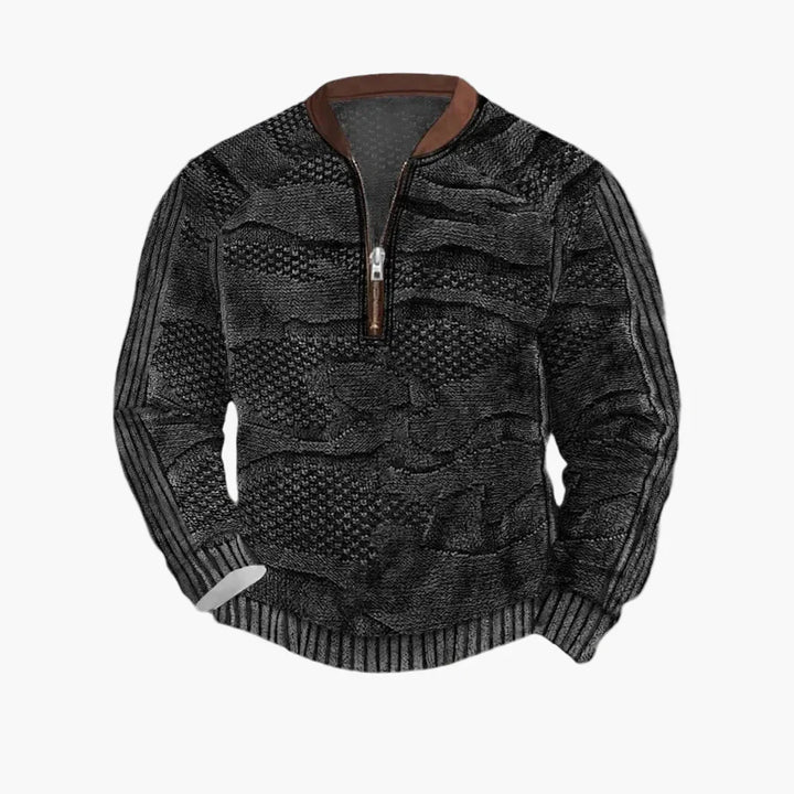 Stilla | Strikpullover med Lynlås - Moderne Fritidslook til Efterår og Forår