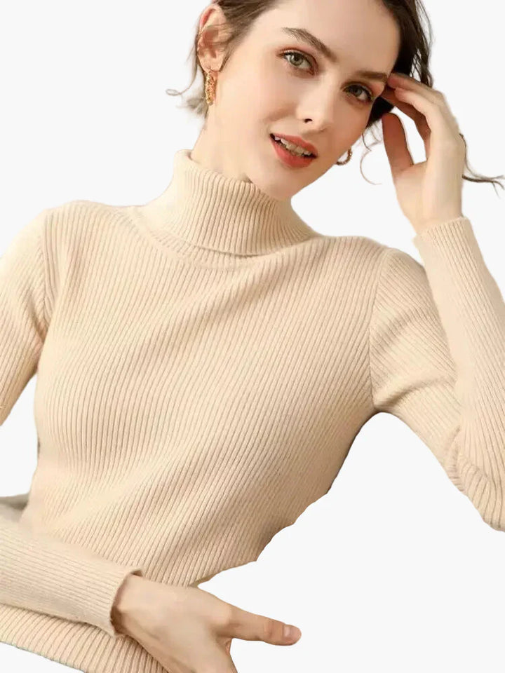 Stilla | Rullekravepullover Ribbet Basis Langærmet - Alsidig Efterårs & Vinter Look