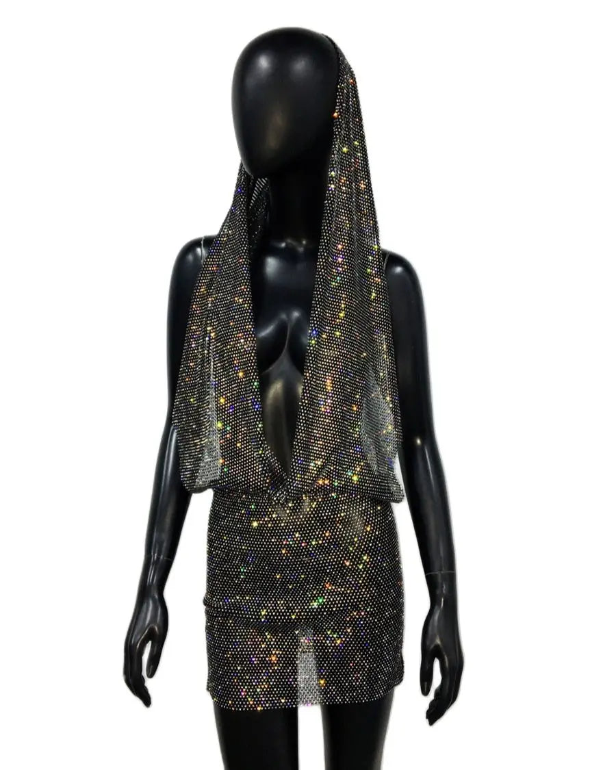 Stilla | Rhinestone Mesh Hættedragt