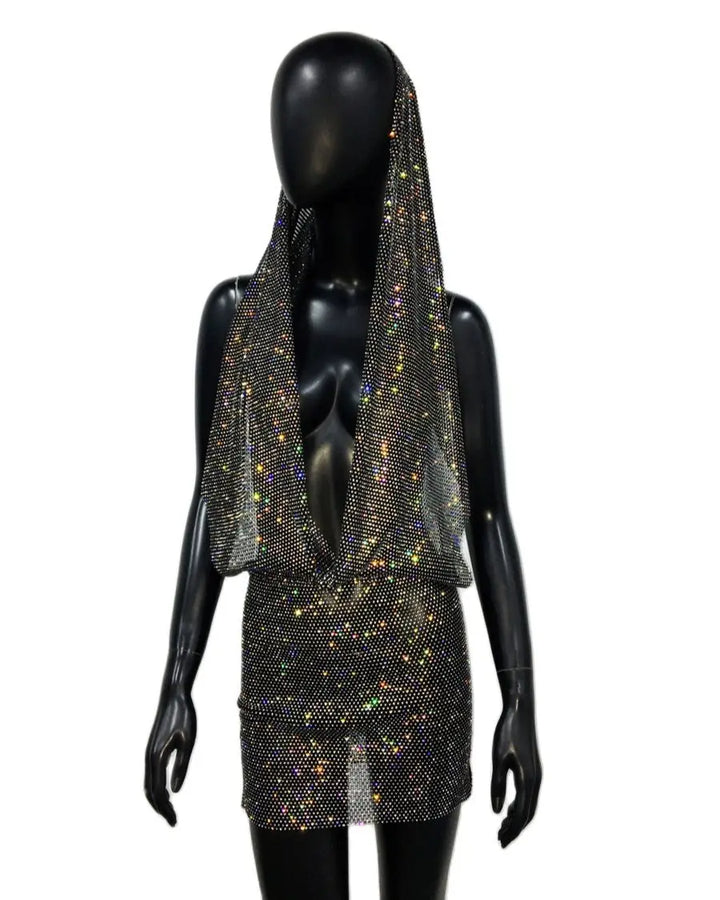 Stilla | Rhinestone Mesh Hættedragt