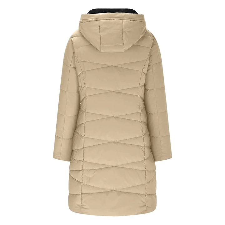 Stilla | Vinter Steppjakke Lang - Vindafvisende Hættetrøje med Lynlås, Mode & Elegant