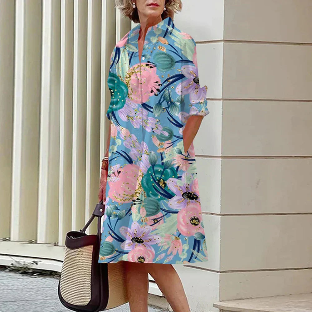 Stilla | Elegante Satin Skjorte Kjole