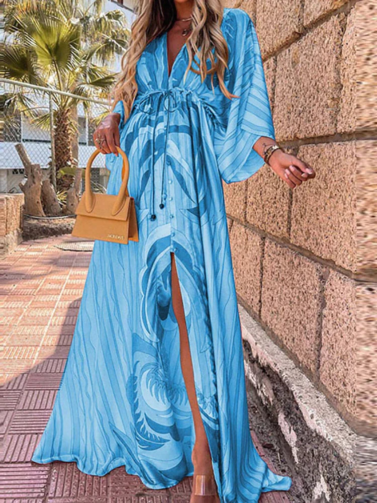 Stilla | Elegante Trykt Strandkjole