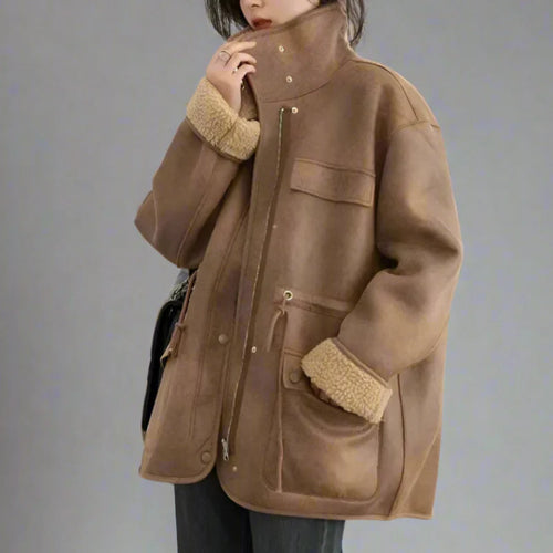 Stilla | Suede Sherpa Frakke