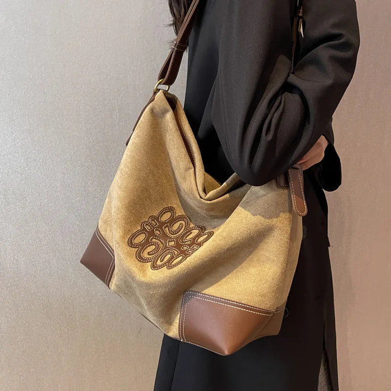 Skovae | Dame Luxus Mærke Messenger Tasker Retro Brun Crossbody Tote Tasker Spand Clutch Taske Indkøb Stor Kapacitet Rejsetaske