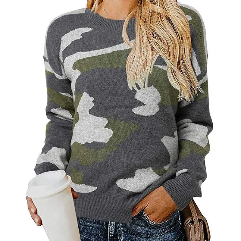 Stilla | Pullover med leopard-camo-mønster