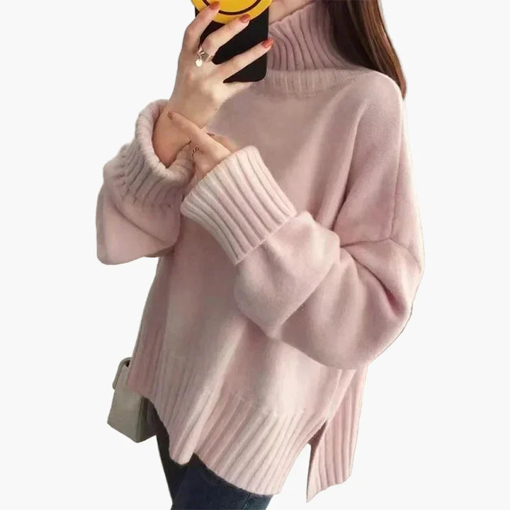 Stilla | Oversize Pullover med Høj Krave - Fashionabel Koreansk Stil til Efterår og Vinter
