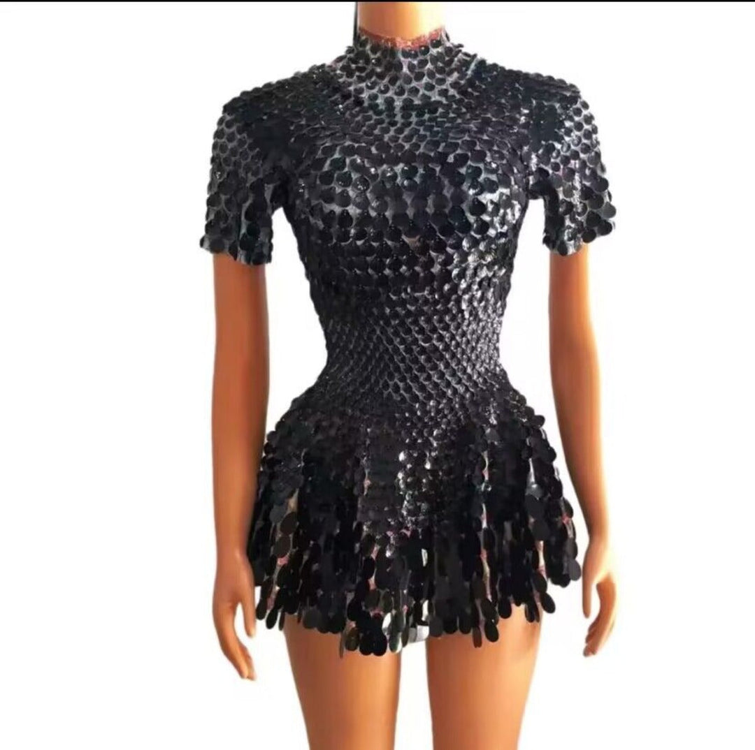 Stilla | Glitrende Pailletter Havfrue Leotard Mikro Kjole