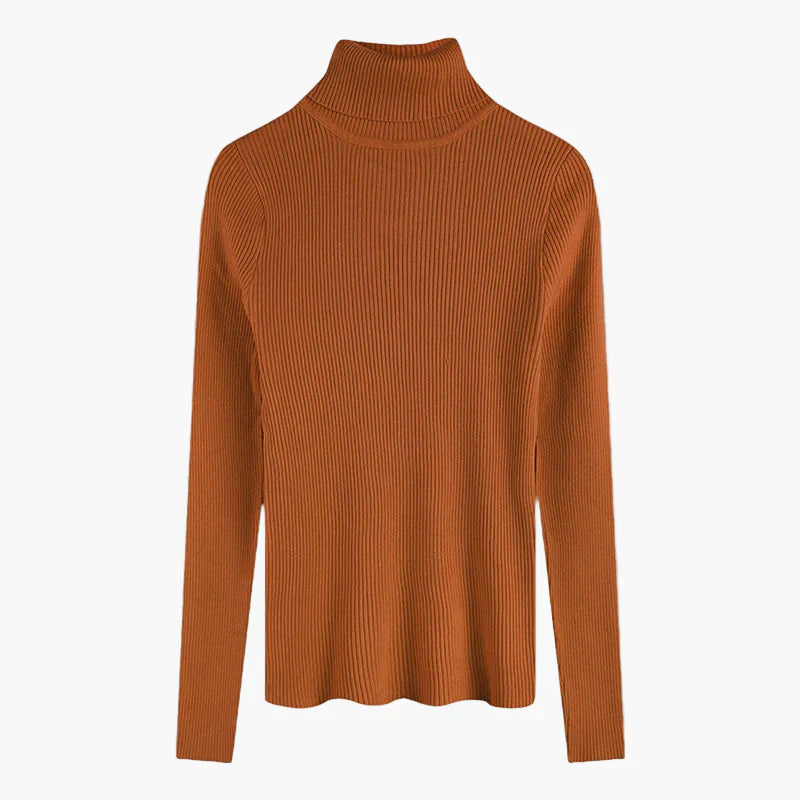 Stilla | Rullekravepullover Ribbet Basis Langærmet - Alsidig Efterårs & Vinter Look