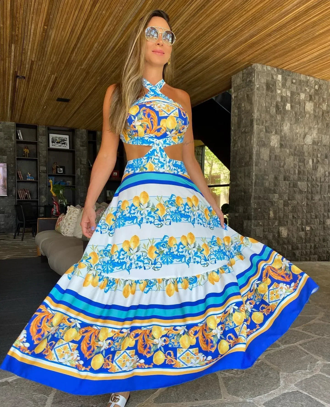 Stilla | Boho Kjole Med Trendy Print