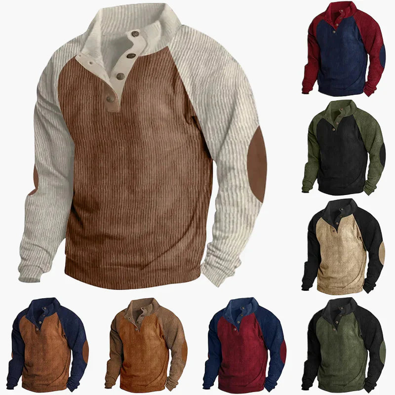 Stilla | Fritidsstrik med Vintage Raglan Stil og Knaplukning - Ideel til Hverdag og Udendørs