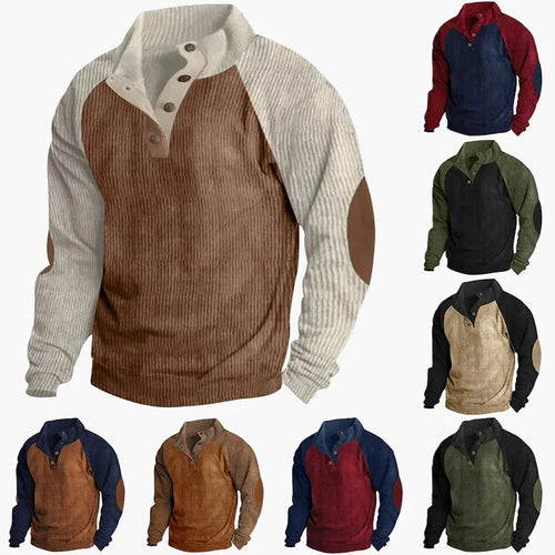 Stilla | Fritidsstrik med Vintage Raglan Stil og Knaplukning - Ideel til Hverdag og Udendørs