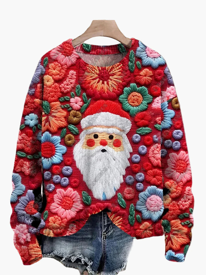 Stilla | Juletrøje med Festlige 3D-Broderier - Ideel til Ferier, Fester & Vinter