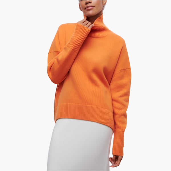 Stilla | Strik med Rullekrave og Voluminøse Ærmer - Elegant Stil til Hverdag og Kontor