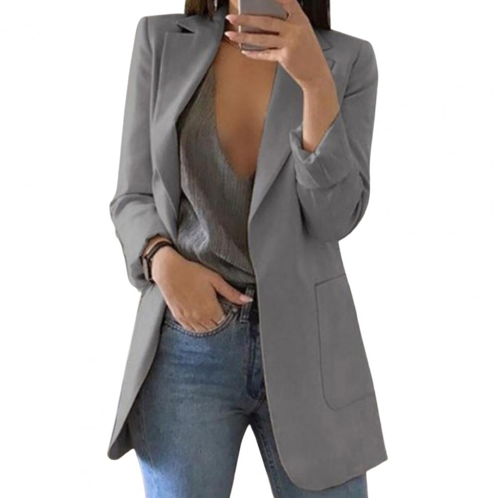 Stilla | Blazer Taljeret pasform Hof længde Store lommer Åben front
