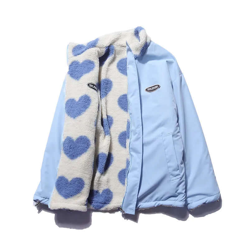 Stilla | Vendbar hjerte-tryk frakke med blødt fleece-for