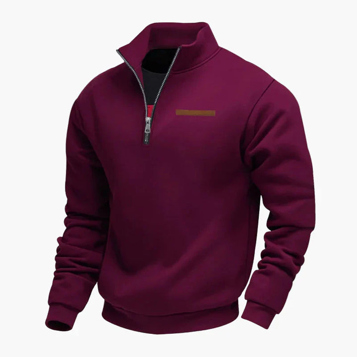 Stilla | Halvzip Sweatshirt Fritidstrøje med Ståkrave - Perfekt til Rejser og Hverdag